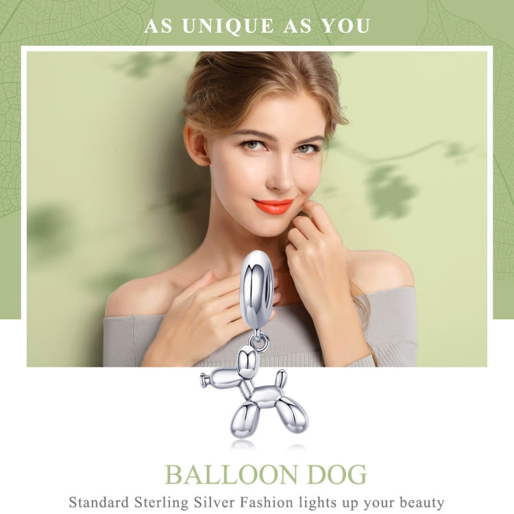 S925 Sterling Silver Cute Balloon Dog Charm DIY Bracelet Accessory, Bead