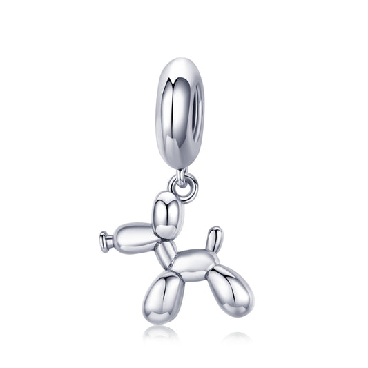 S925 Sterling Silver Cute Balloon Dog Charm DIY Bracelet Accessory, Bead