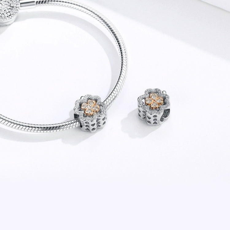 Four Leaf Clover Zircon Beaded S925 Sterling Silver DIY Bracelet Accessories