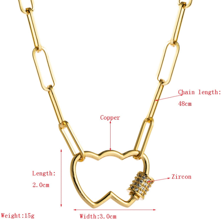 Love Heart Pendant Necklace With Micro Inlaid Colored Zircon