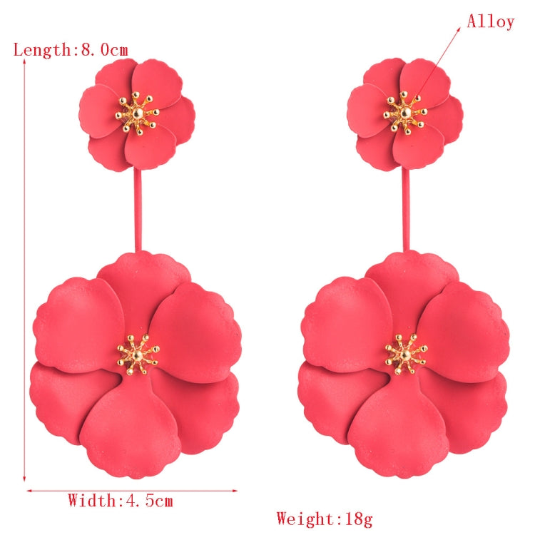 1 Pair Boho Style Earrings Alloy Flower Long Earrings