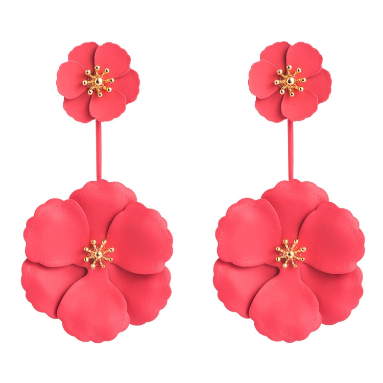 1 Pair Boho Style Earrings Alloy Flower Long Earrings