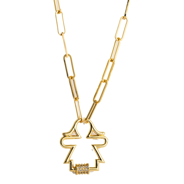 Brass Micro-inlaid Zircon Delicate Clavicle Chain Cross Pendant Necklace