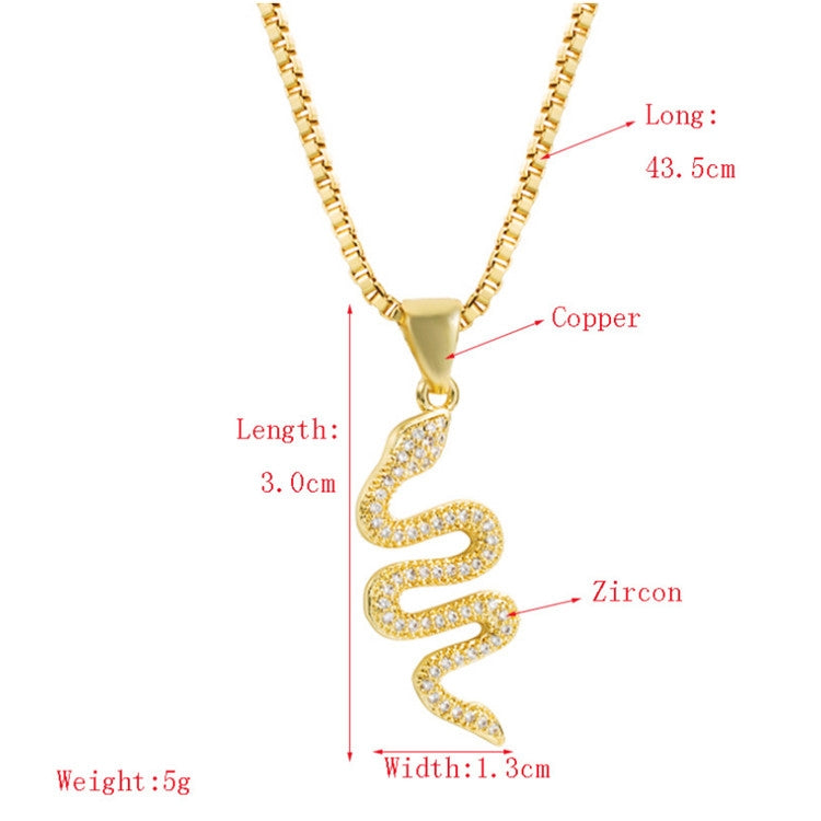 Creative Snake-shaped Pendant Necklace Personality Female Punk Style Inlaid Zircon Necklace