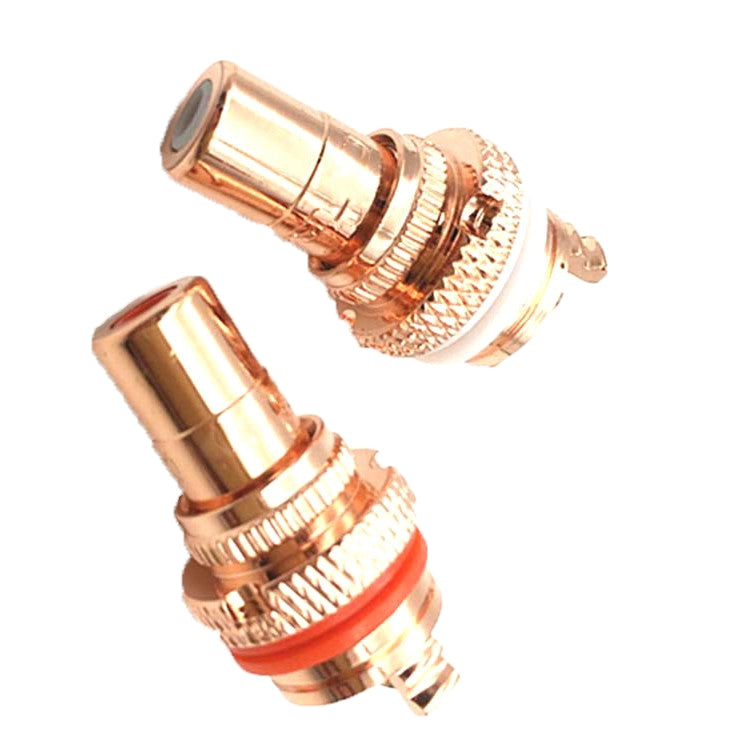 4 PCS CMC Copper RCA Female Audio Power Amplifier AV Audio Lotus Socket Terminal, Sand Gold Plated, Copper Plated, Rhodium Plated