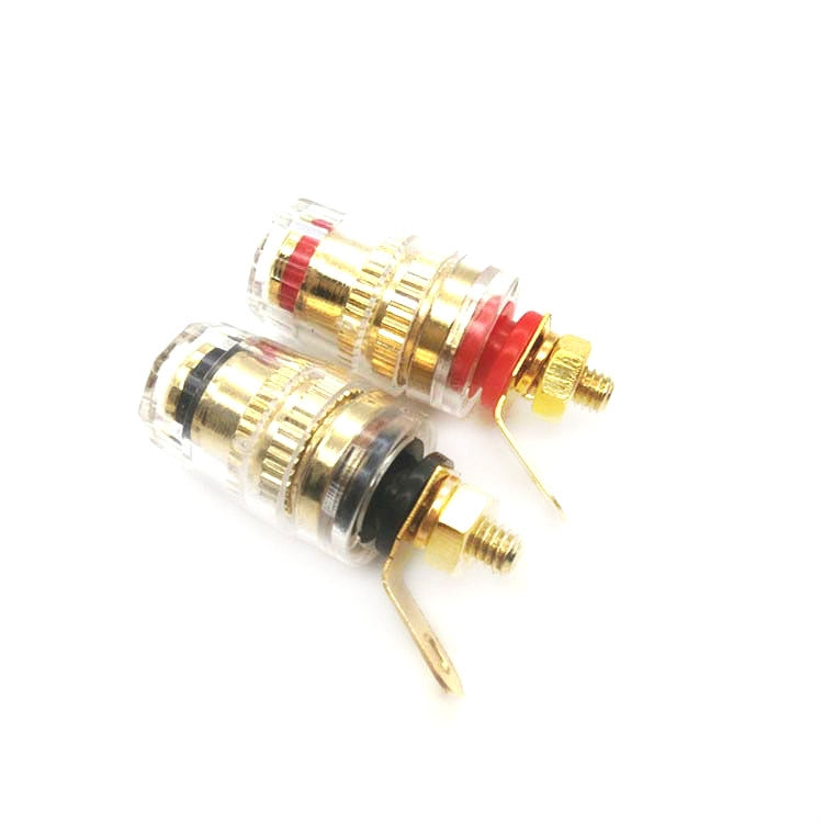 10 PCS / 5 Pairs Crystal Transparent Binding Post Audio Engineering Panel Speaker Socket 4mm Banana Socket