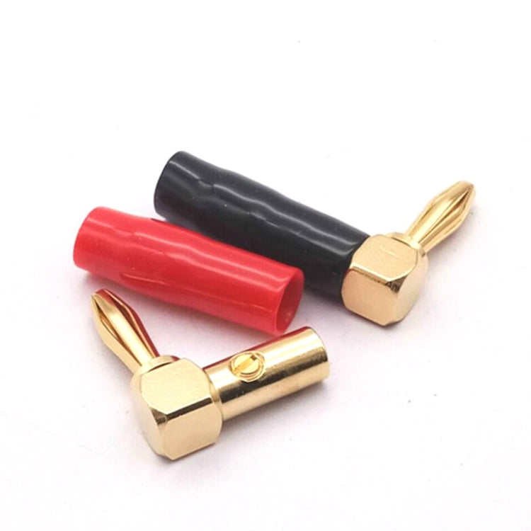 2pcs 4mm Banana Plug L-shaped 90 Degree Soft Rubber Speaker Wiring Speaker Banana Head