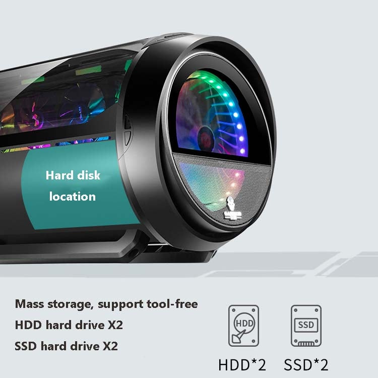 GAMEKM Genki Bomb Personality Gaming Internet Cafe Side Through Gaming Case USB 3.0 Water-cooled Desktop Computer Case