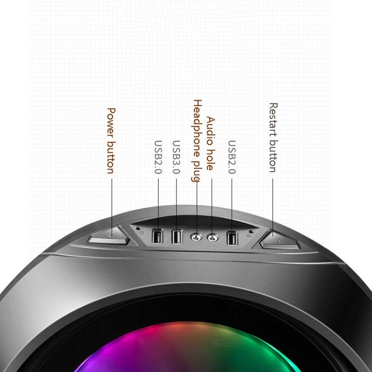 GAMEKM Genki Bomb Personality Gaming Internet Cafe Side Through Gaming Case USB 3.0 Water-cooled Desktop Computer Case