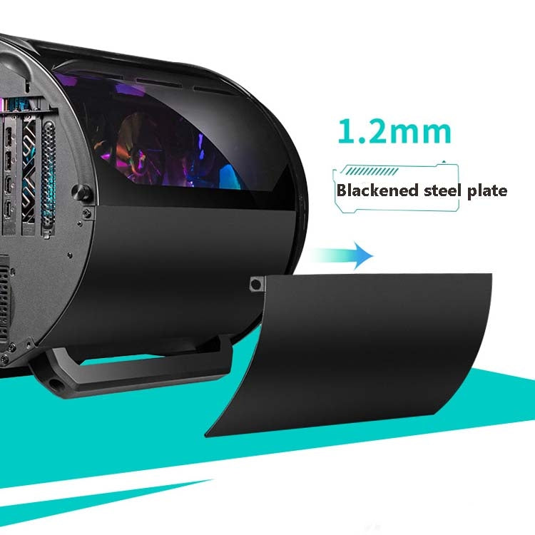 GAMEKM Genki Bomb Personality Gaming Internet Cafe Side Through Gaming Case USB 3.0 Water-cooled Desktop Computer Case