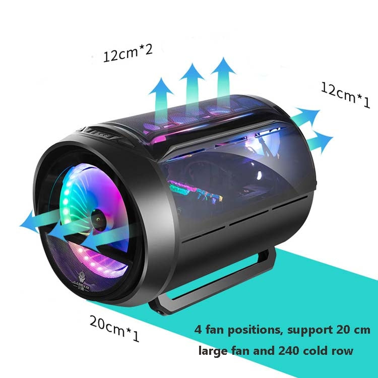 GAMEKM Genki Bomb Personality Gaming Internet Cafe Side Through Gaming Case USB 3.0 Water-cooled Desktop Computer Case