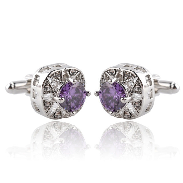 1 Pair Fashion Luxury Crystal Cufflinks