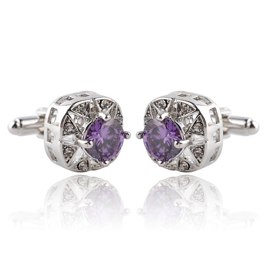 1 Pair Fashion Luxury Crystal Cufflinks