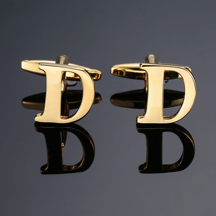 1 pair gold letters A-Z name Cufflinks men French shirt Cufflinks
