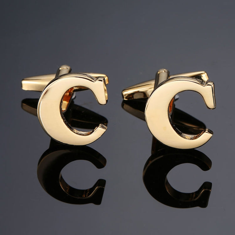 1 pair gold letters A-Z name Cufflinks men French shirt Cufflinks