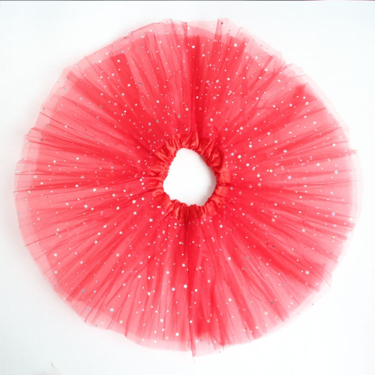 Girls Stars Sequins Mesh Tutu Skirt Costumes
