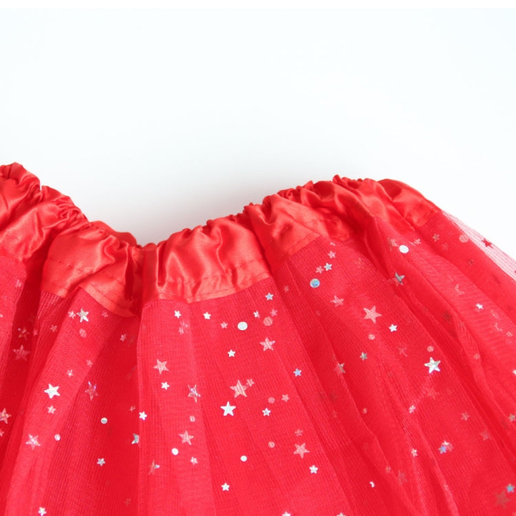 Girls Stars Sequins Mesh Tutu Skirt Costumes
