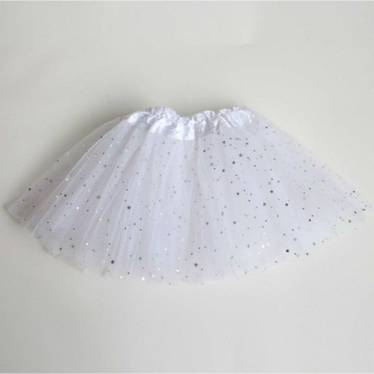 Girls Stars Sequins Mesh Tutu Skirt Costumes