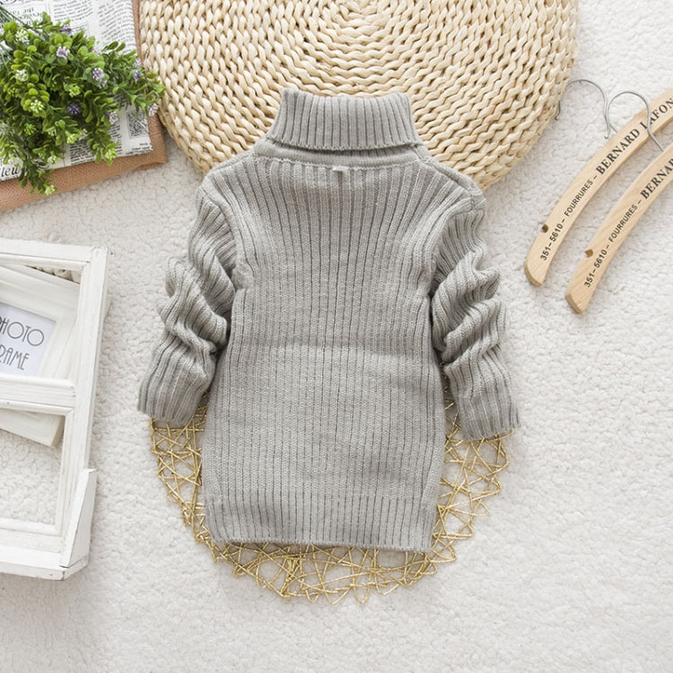 Winter Children's Thick Solid Color Knit Bottoming Turtleneck Pullover Sweater