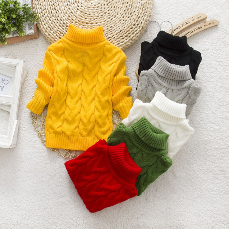 Winter Children's Thick Solid Color Knit Bottoming Turtleneck Pullover Sweater