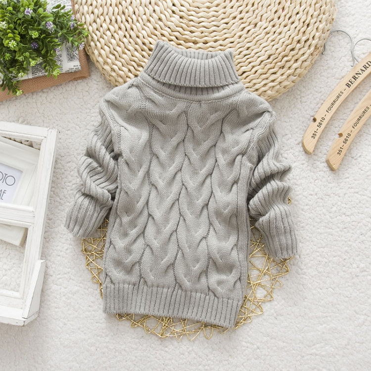 Winter Children's Thick Solid Color Knit Bottoming Turtleneck Pullover Sweater