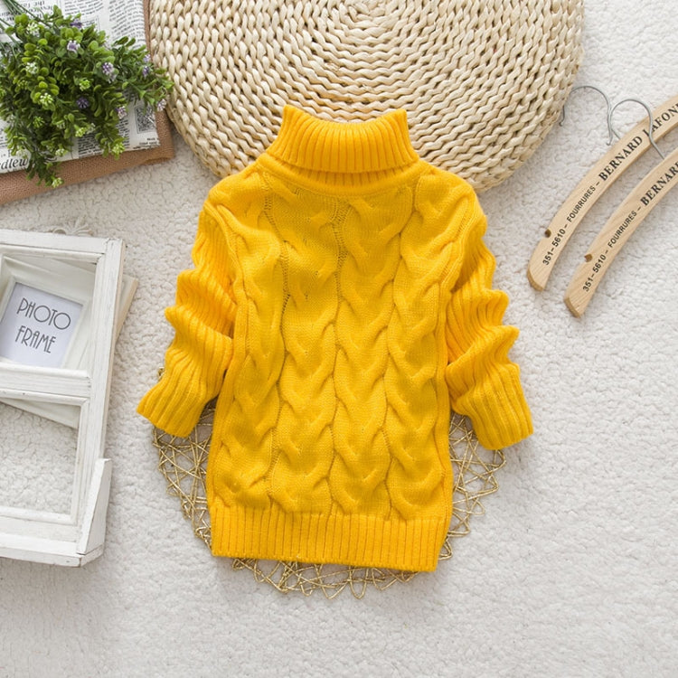 Winter Children's Thick Solid Color Knit Bottoming Turtleneck Pullover Sweater