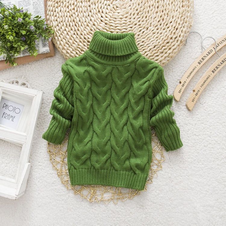 Winter Children's Thick Solid Color Knit Bottoming Turtleneck Pullover Sweater