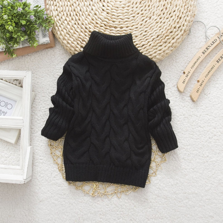 Winter Children's Thick Solid Color Knit Bottoming Turtleneck Pullover Sweater