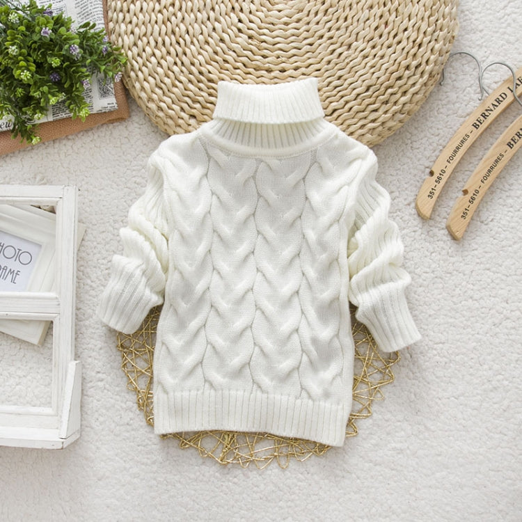Winter Children's Thick Solid Color Knit Bottoming Turtleneck Pullover Sweater