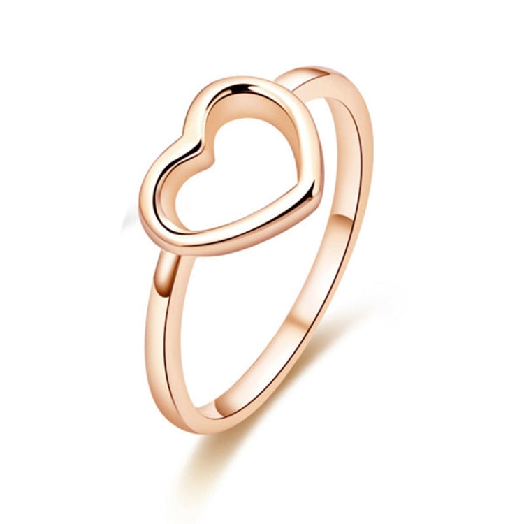 Fashion Heart Shaped Wedding Ring for Woman, Rose Gold, White