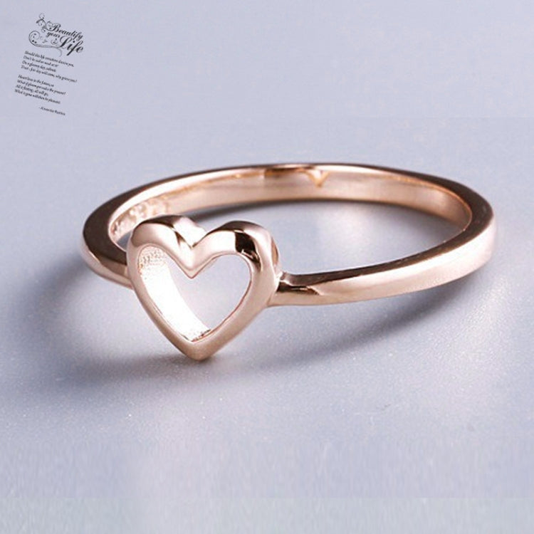 Fashion Heart Shaped Wedding Ring for Woman, Rose Gold, White