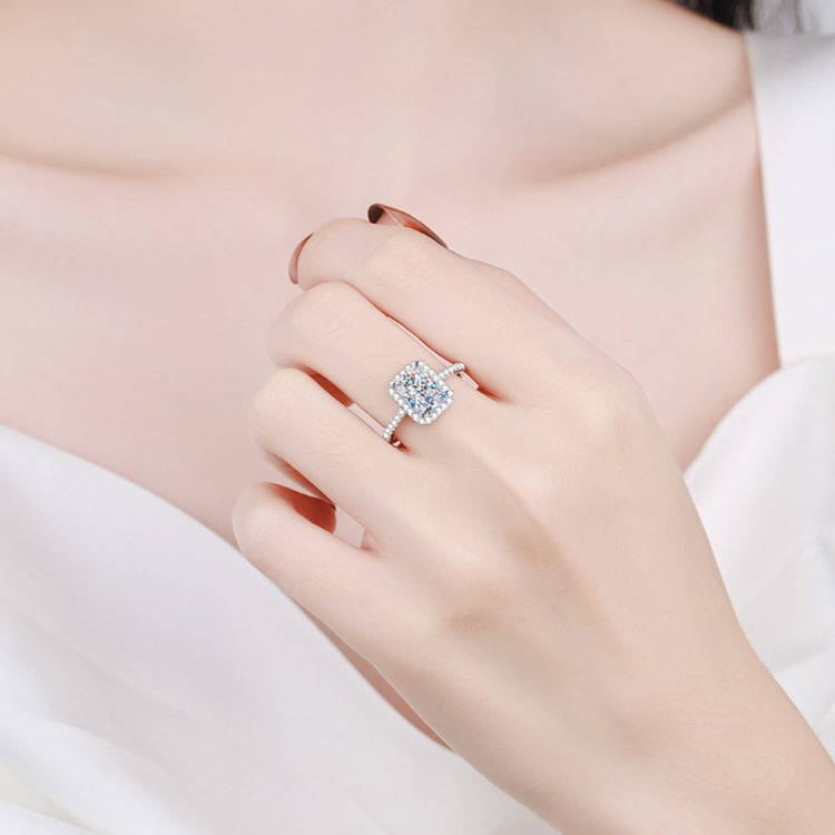 Fashion Big Cubic Crystal Silver Zircon Ring Wedding Jewelry Party Gift