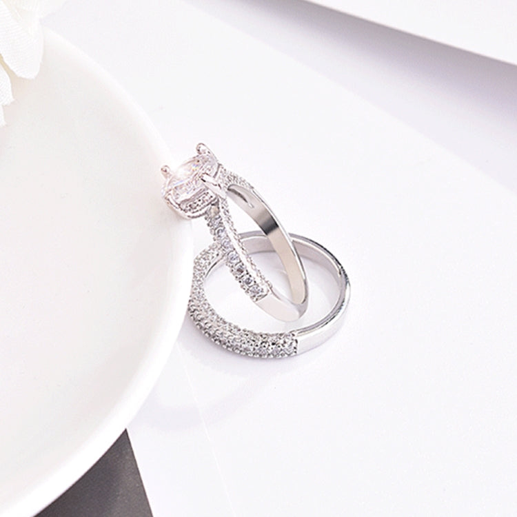 Double Row For Women Fashion Cubic Zirconia Wedding Engagement ring