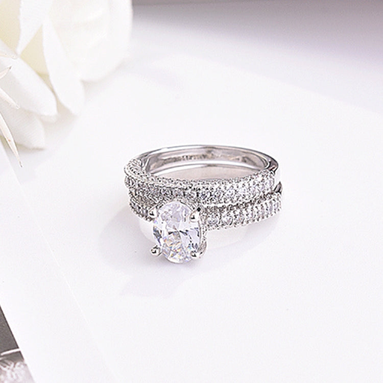 Double Row For Women Fashion Cubic Zirconia Wedding Engagement ring