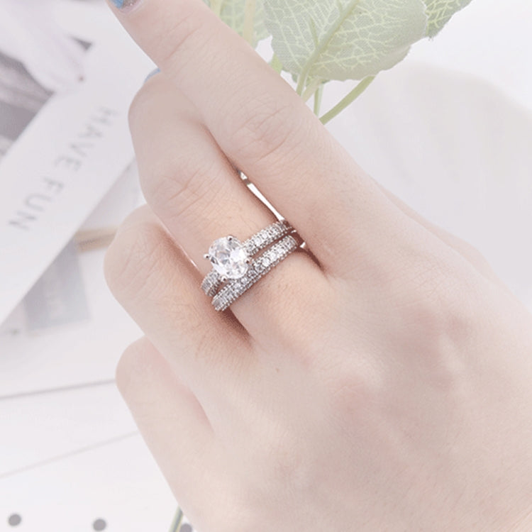 Double Row For Women Fashion Cubic Zirconia Wedding Engagement ring