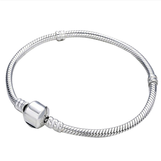17-21cm Silver Snake Chain Link Bracelet Fit European Charm Pandora Bracelet