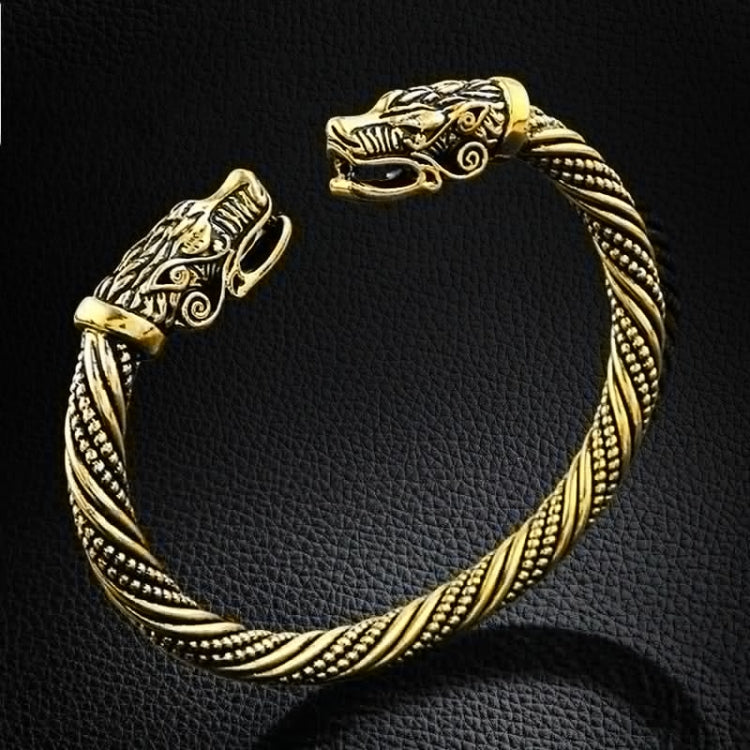 Men Wristband Cuff Wolf Head Viking Bracelet Jewelry Fashion Accessories