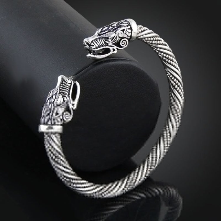 Men Wristband Cuff Wolf Head Viking Bracelet Jewelry Fashion Accessories