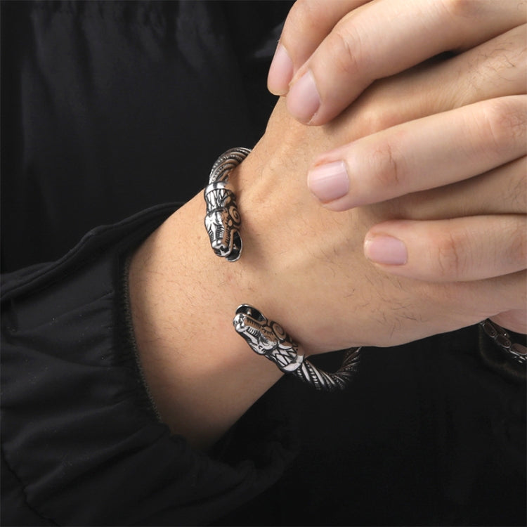 Men Wristband Cuff Wolf Head Viking Bracelet Jewelry Fashion Accessories