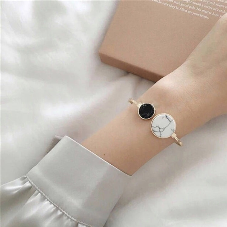 Faux Marble Stone Round Geometric Bangle Gold Circle Cuff Bangle Bracelet