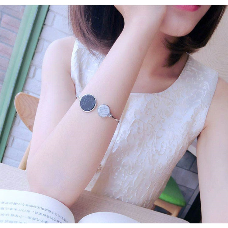 Faux Marble Stone Round Geometric Bangle Gold Circle Cuff Bangle Bracelet