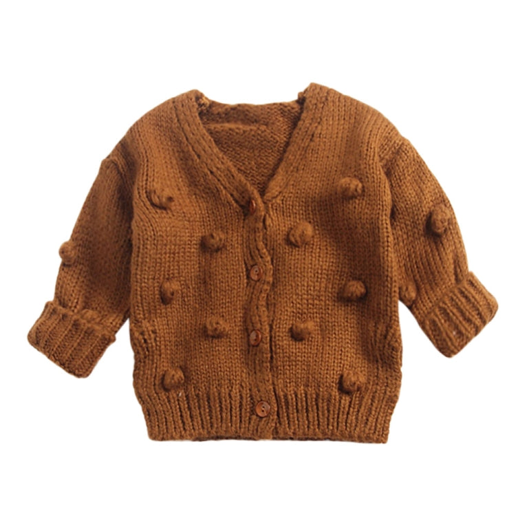 Autumn and Winter Female Baby Hair Ball Decoration Knit Cardigan Coat