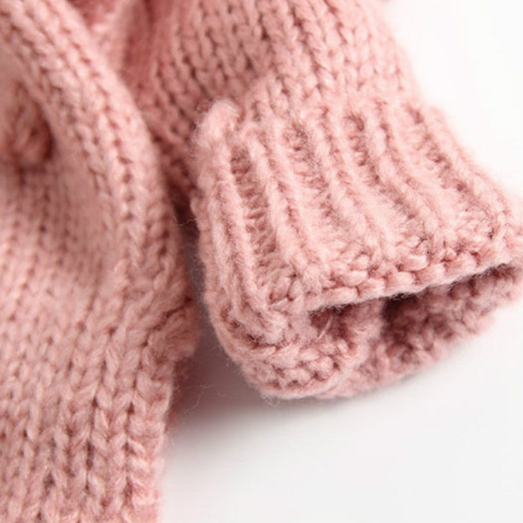 Autumn and Winter Female Baby Hair Ball Decoration Knit Cardigan Coat