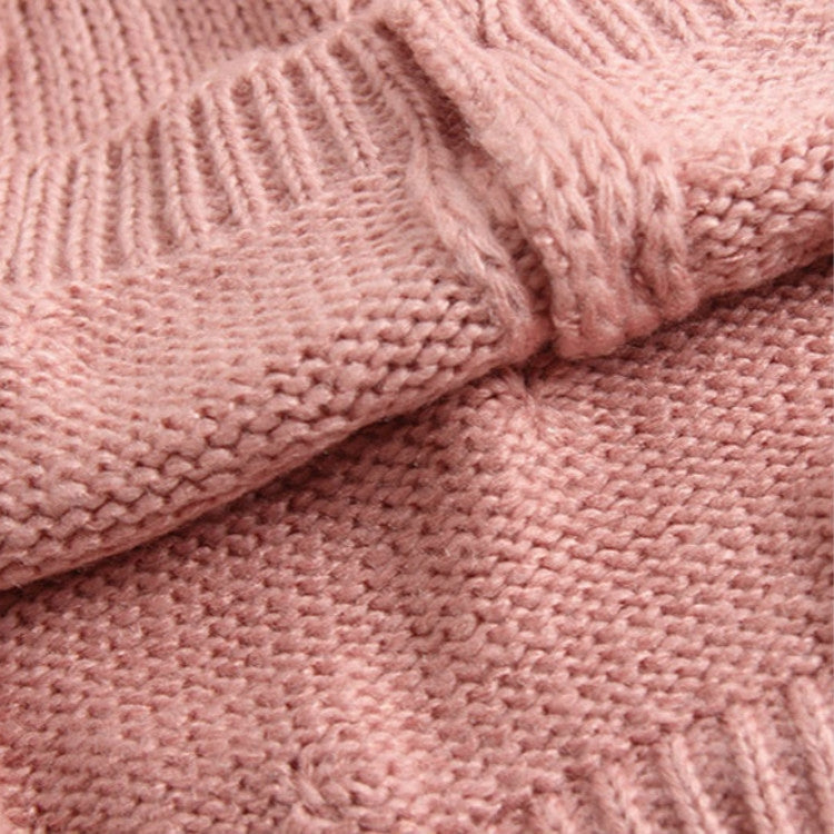 Autumn and Winter Female Baby Hair Ball Decoration Knit Cardigan Coat