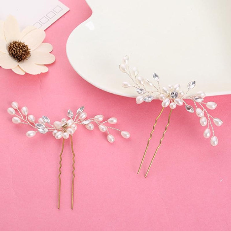 2PCS Festival Wedding Hair Accessories Bridal Hair Stick Floral Hairpin Beautiful Headdress Plait Hair Clip Vine Accessories