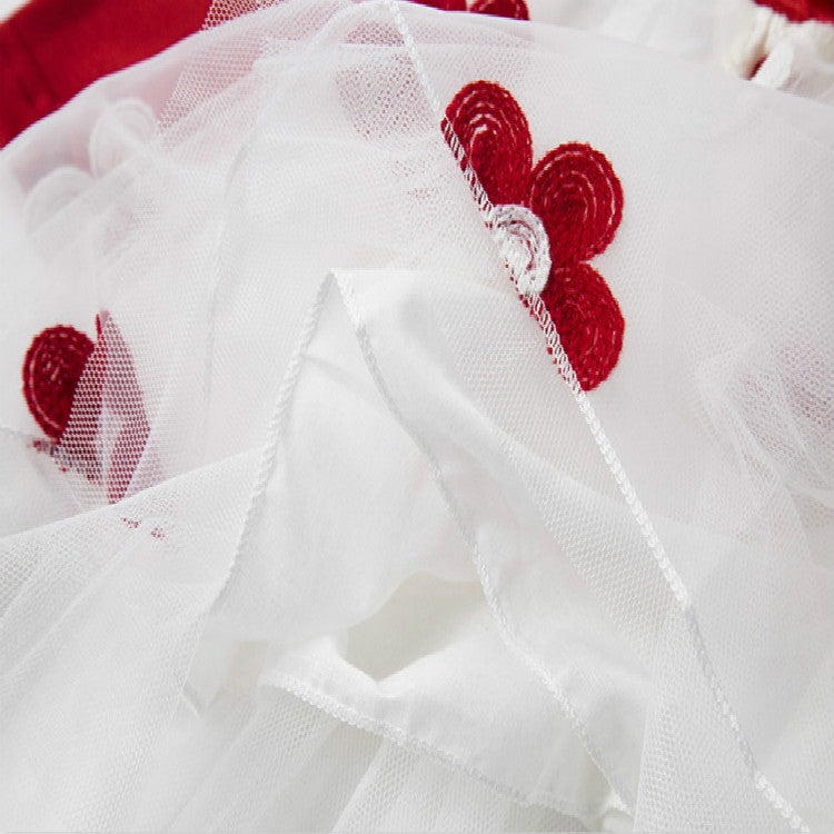 Autumn Girls Flower Bow-knot Long Sleeve Dress