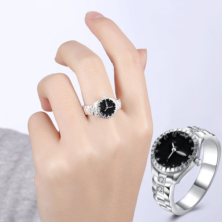 Creative Diamond Dial Quartz Watch Rings