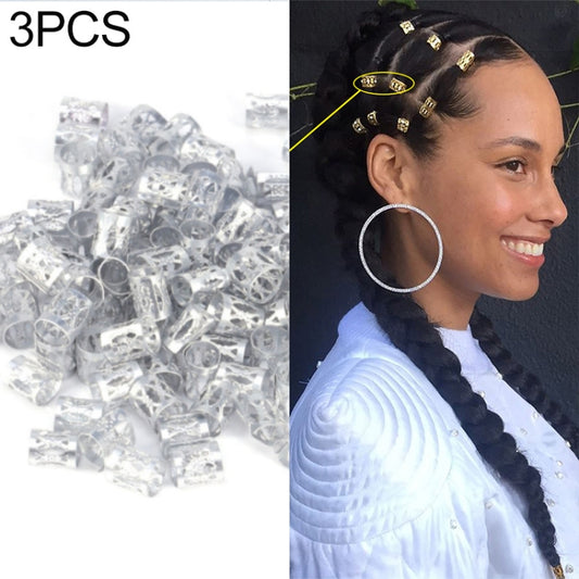 3 PCS Dreadlocks Aluminum Rice Beads Hair Accessories