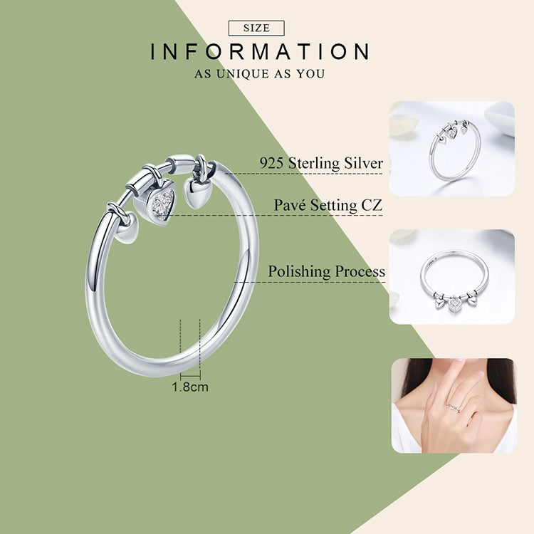 925 Sterling Silver Heart Diamond Ring Women Wedding Engagement Jewelry