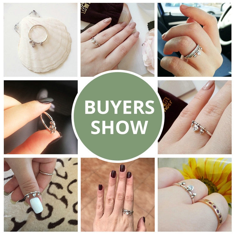 925 Sterling Silver Heart Diamond Ring Women Wedding Engagement Jewelry